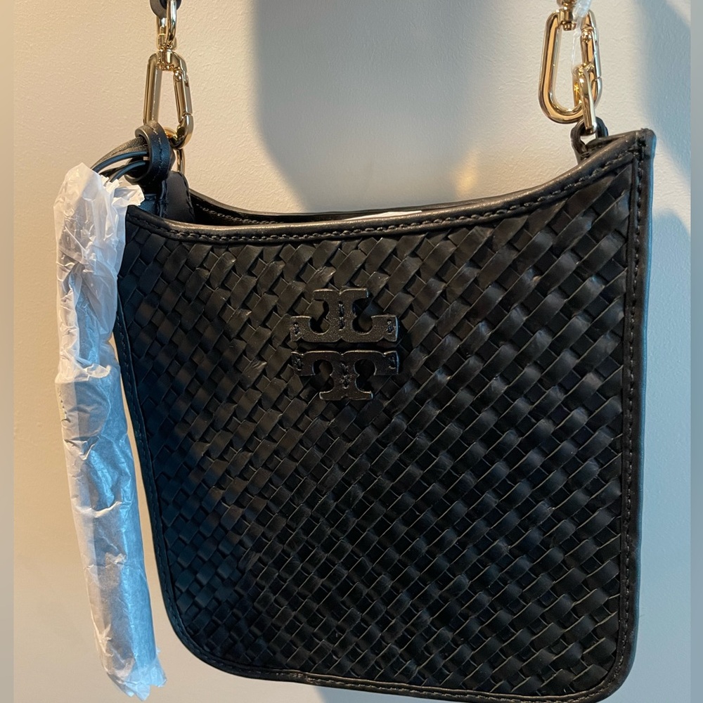 Tory Burch Thea Mini Shoulder Bag Woven Detail, Web Strap, Small Size